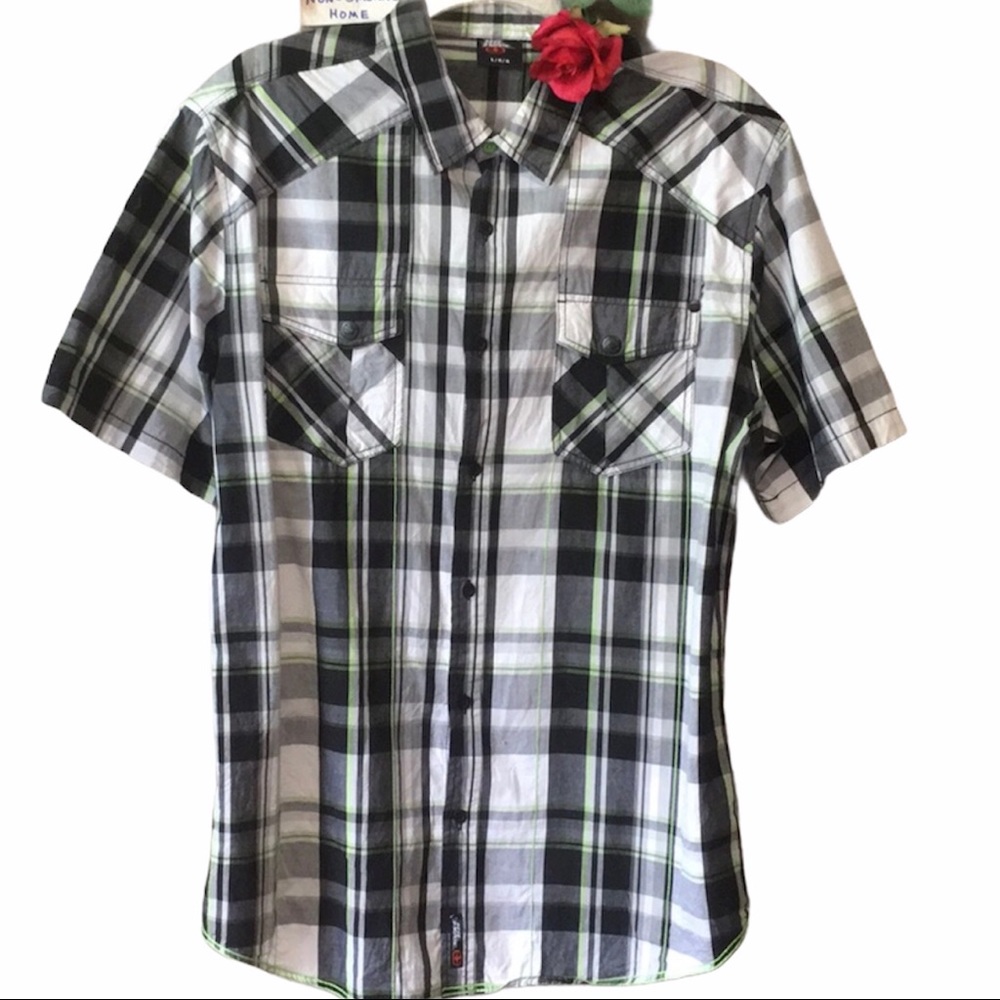 NO FEAR 100% COTTON PLAID SHIRT